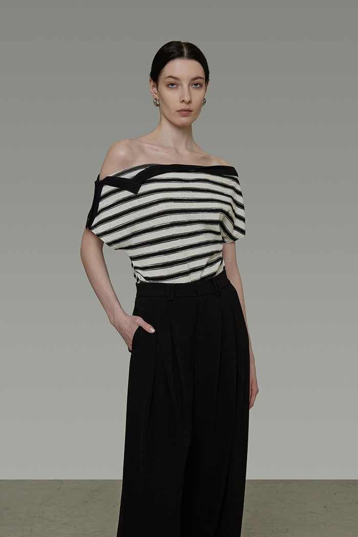 Effortless Stripe Sculpted Knit Top