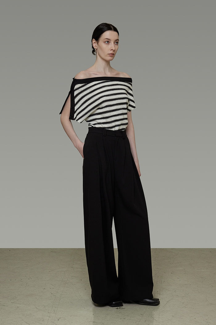 Effortless Stripe Sculpted Knit Top