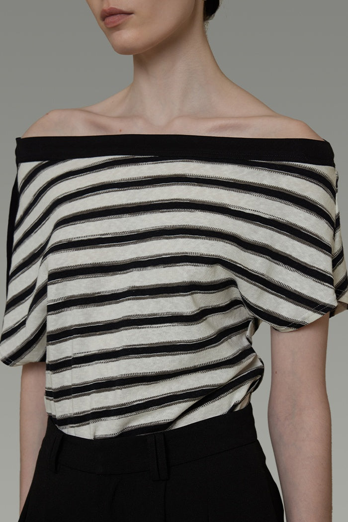 Effortless Stripe Sculpted Knit Top
