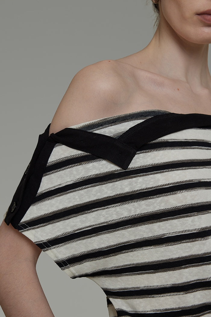 Effortless Stripe Sculpted Knit Top