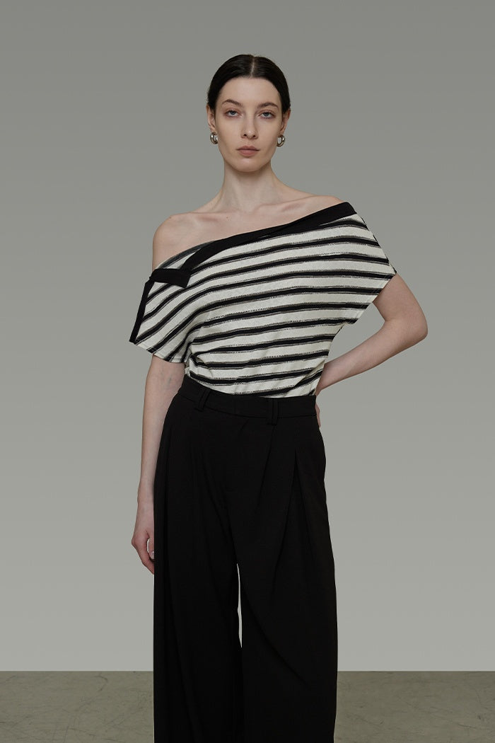 Effortless Stripe Sculpted Knit Top