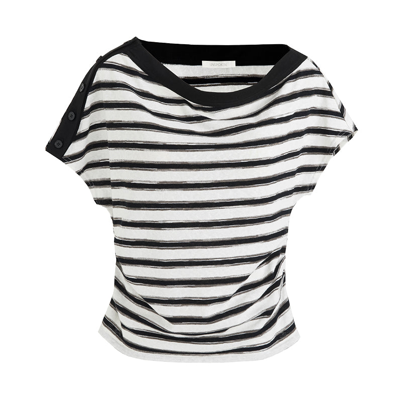 Effortless Stripe Sculpted Knit Top