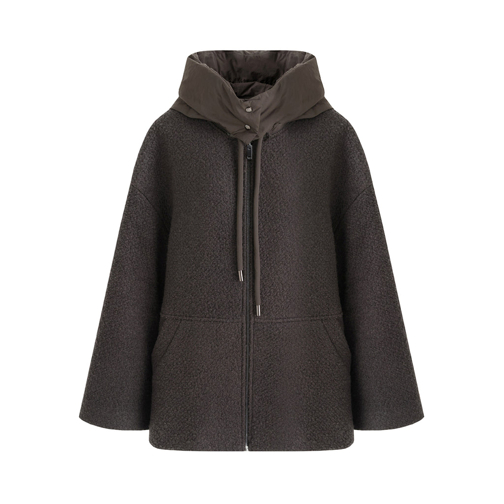 Quiet Luxury Wool Hooded Coat