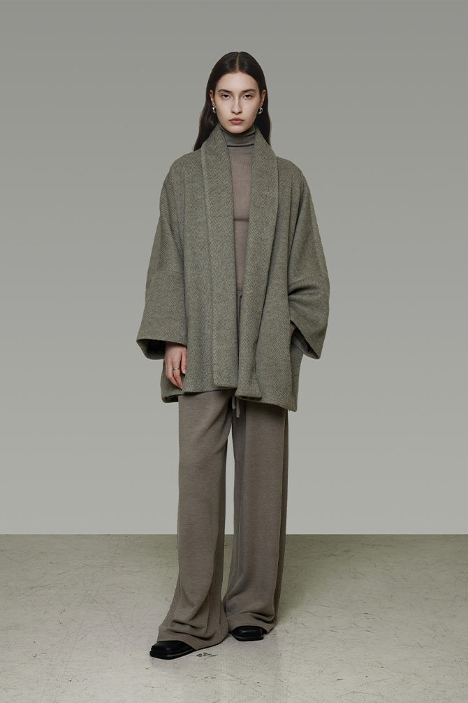 Fluid Elegance Wool Blend Coat