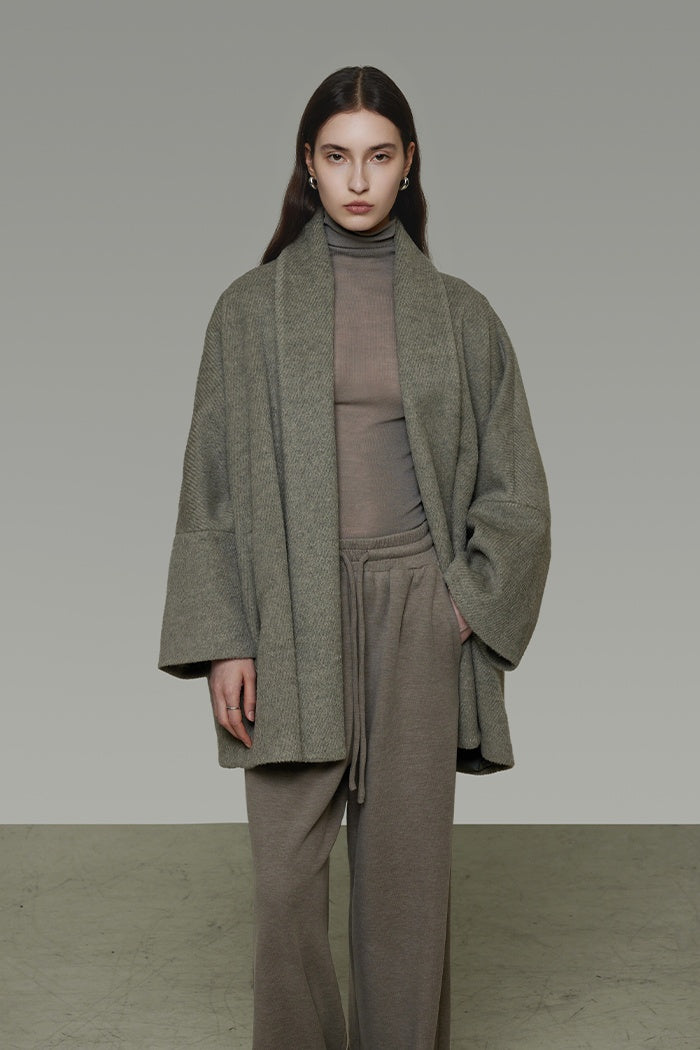 Fluid Elegance Wool Blend Coat