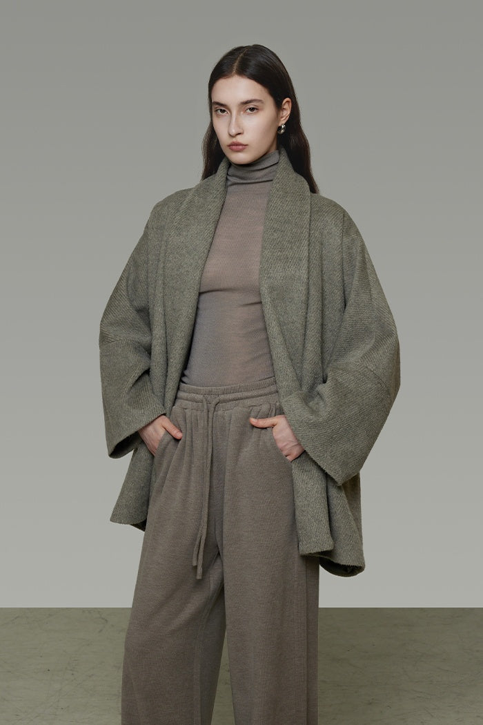 Fluid Elegance Wool Blend Coat