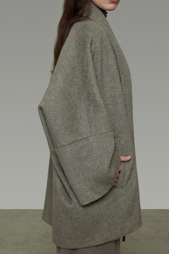 Fluid Elegance Wool Blend Coat