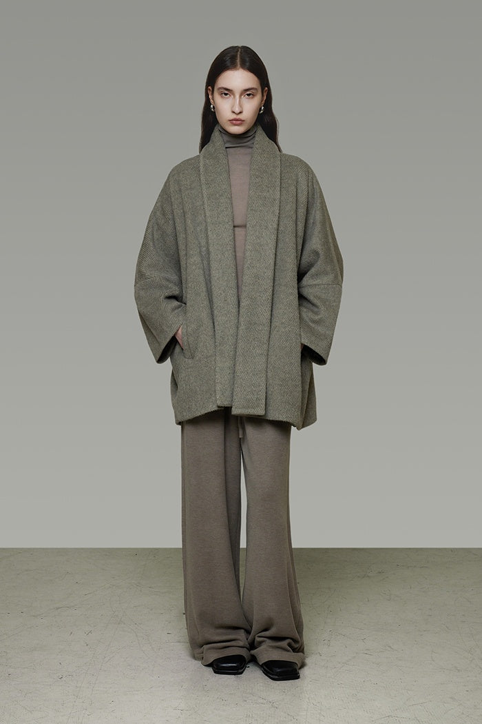 Fluid Elegance Wool Blend Coat