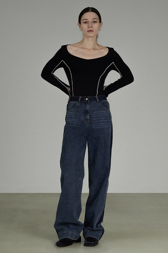 Timeless Wide-Leg Denim Structure