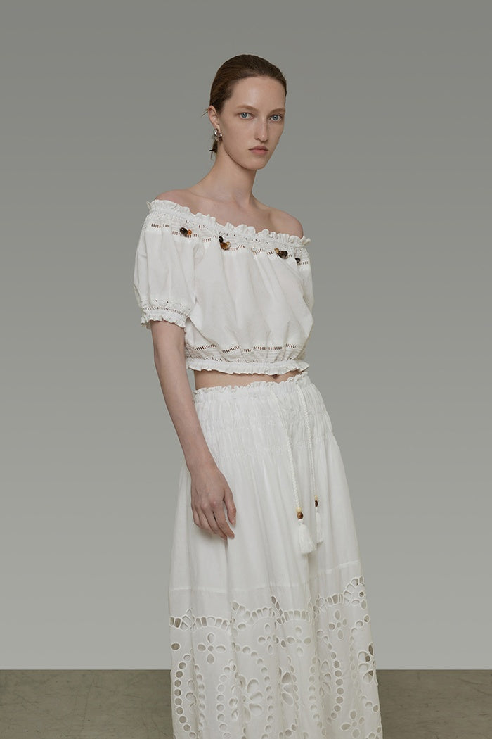 Whispered Lace Top & Skirt Set