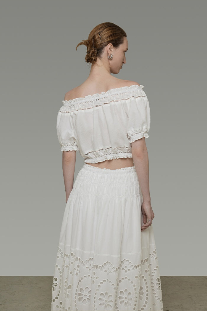 Whispered Lace Top & Skirt Set