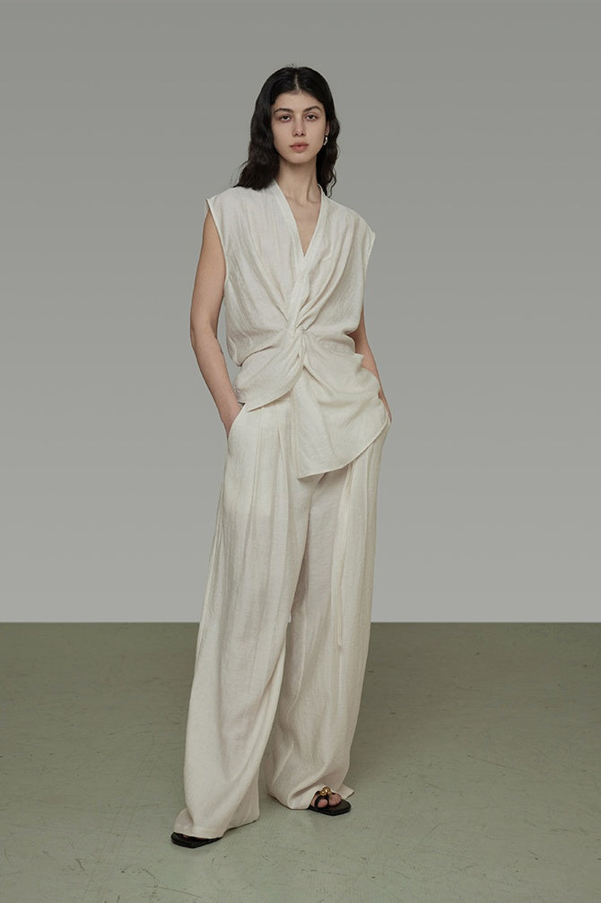 Sculpted Minimalist V-Neck Shell