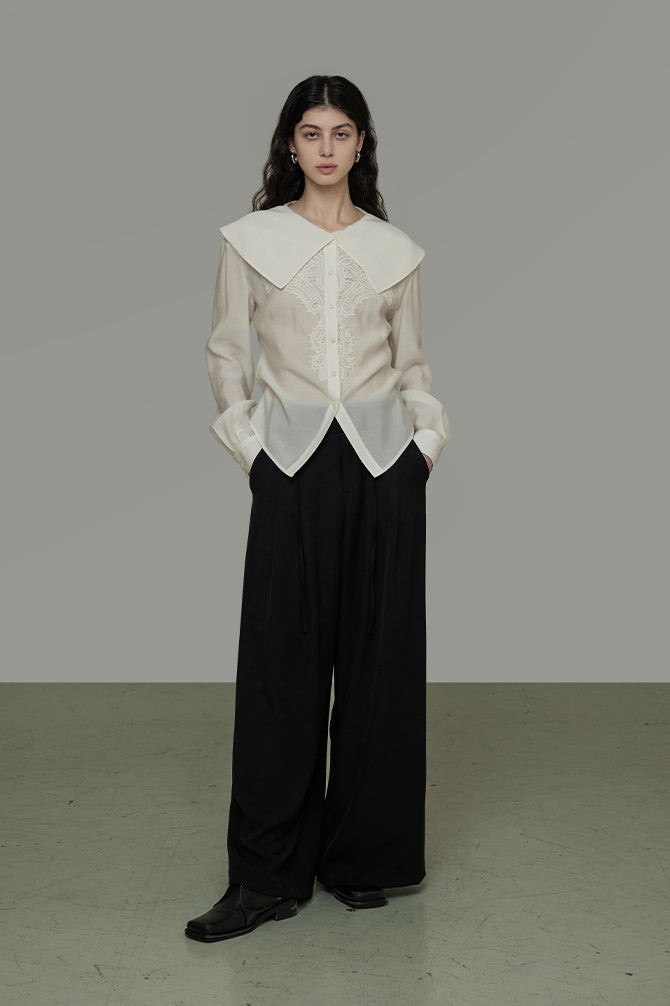 Sculpted Romance: Decon White Blouse