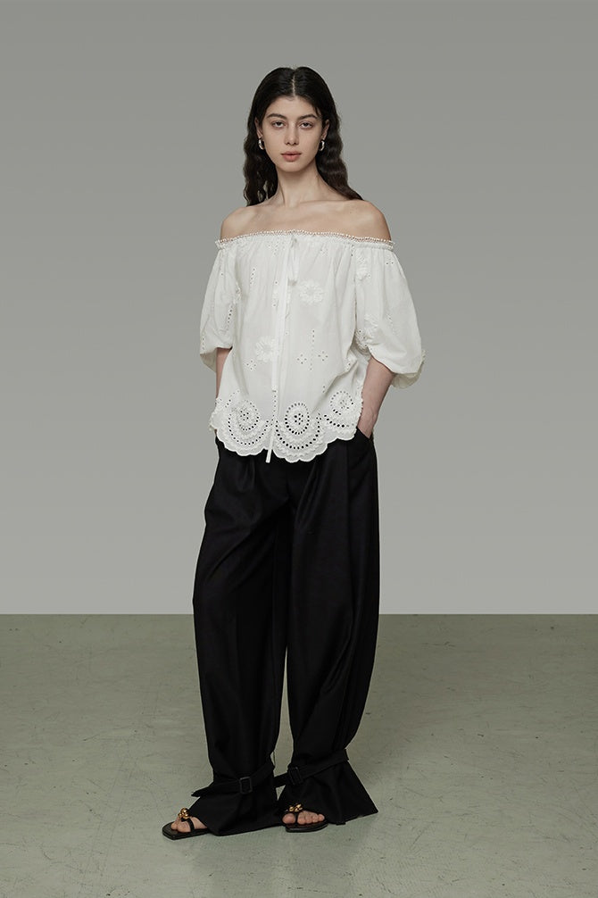 Whisper Lace Off-Shoulder Blouse