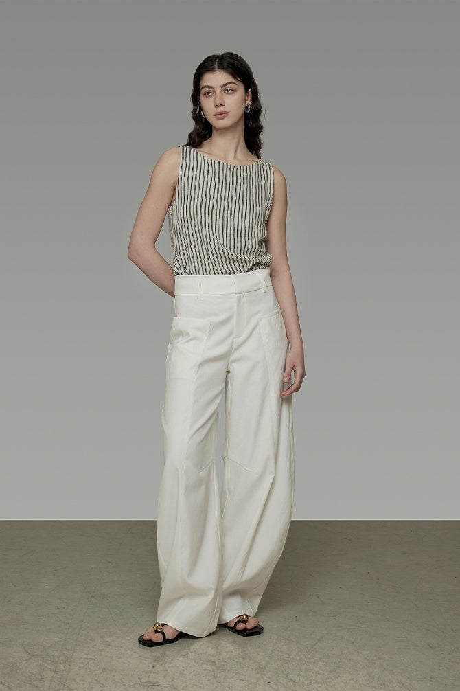 Sculpted Arc Wide-Leg Trousers