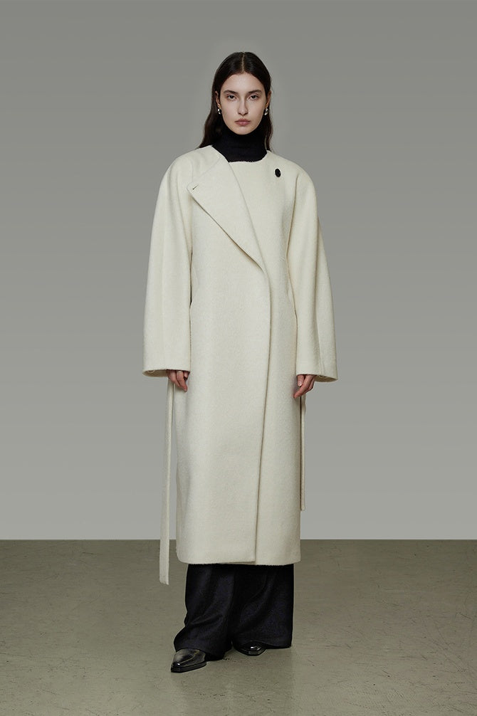 Quiet Luxury Wool Belted Coat