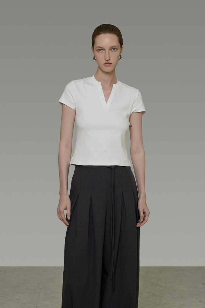 Minimalist Chic V-Neck Essential Tee
