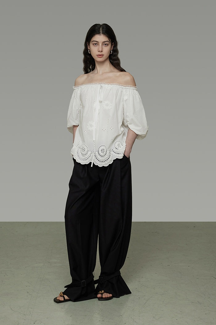 Whisper Lace Off-Shoulder Blouse