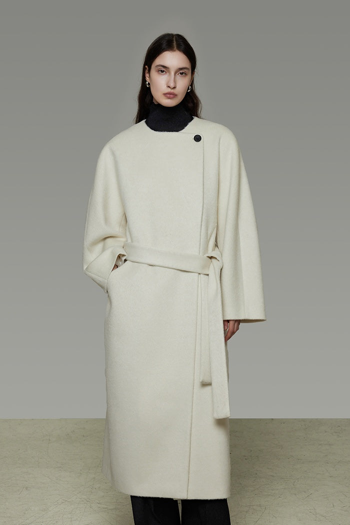 Quiet Luxury Wool Belted Coat