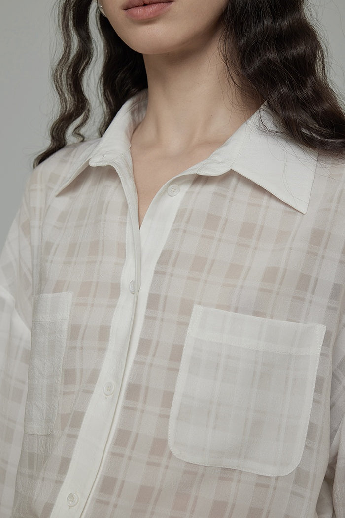 Structured Grid Relaxed Shirt