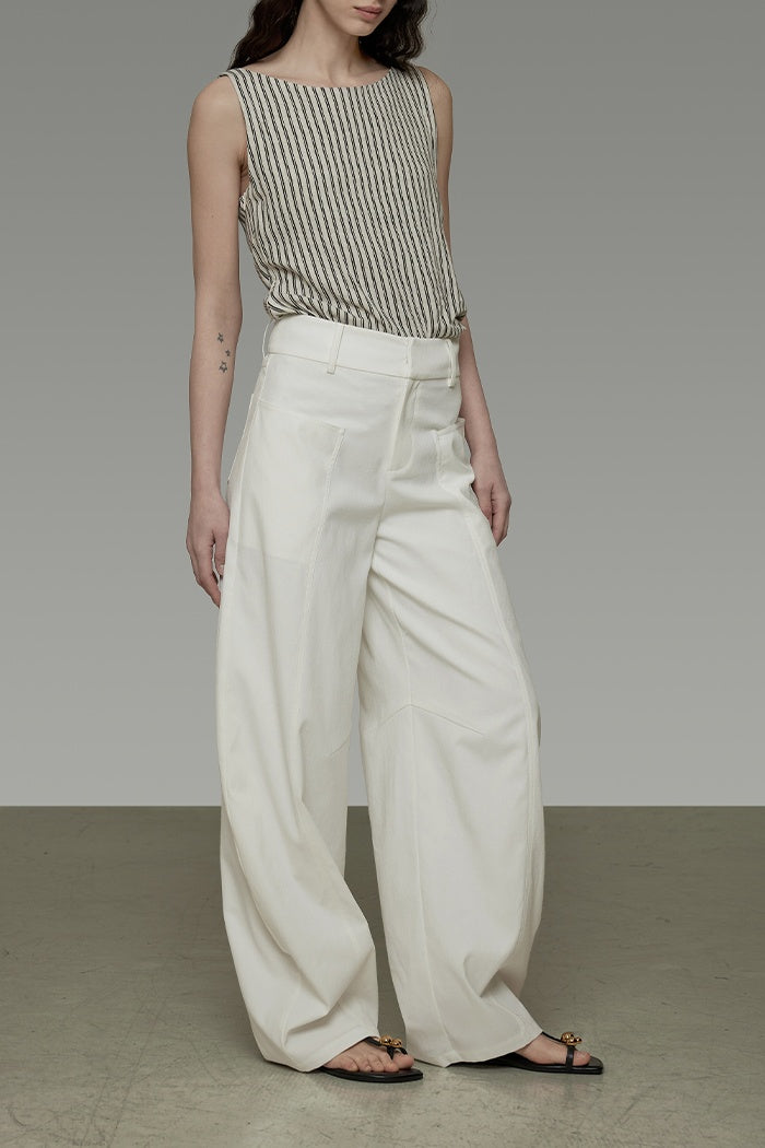 Sculpted Arc Wide-Leg Trousers