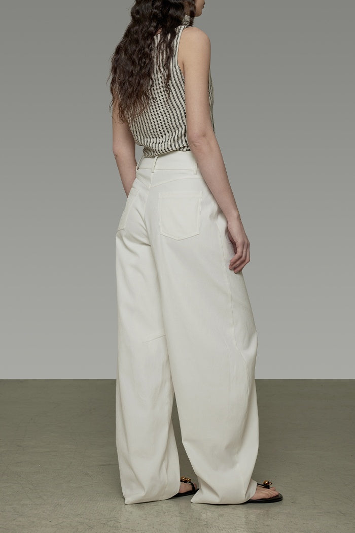 Sculpted Arc Wide-Leg Trousers