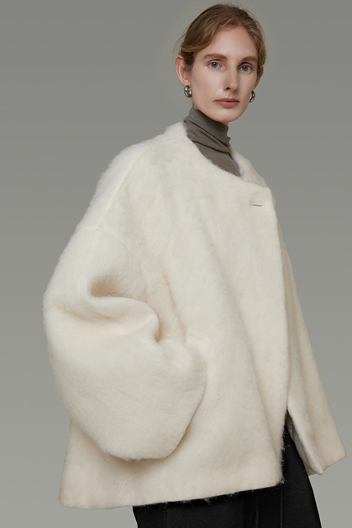 Effortless Wool Blend Sculpted Coat