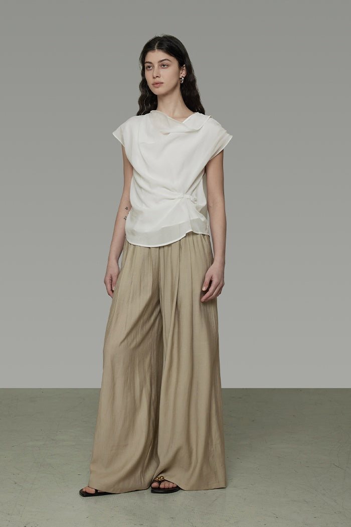 Subtle Elegance Asymmetric Collar Top