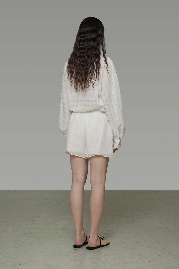 Structured Grid Relaxed Shirt