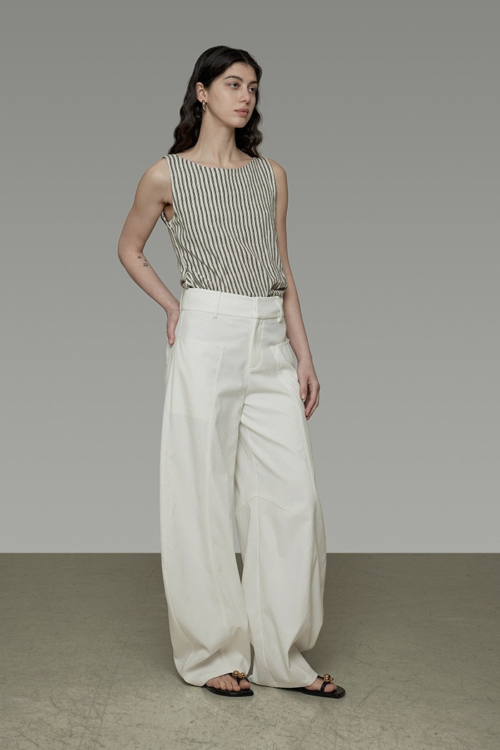 Sculpted Arc Wide-Leg Trousers