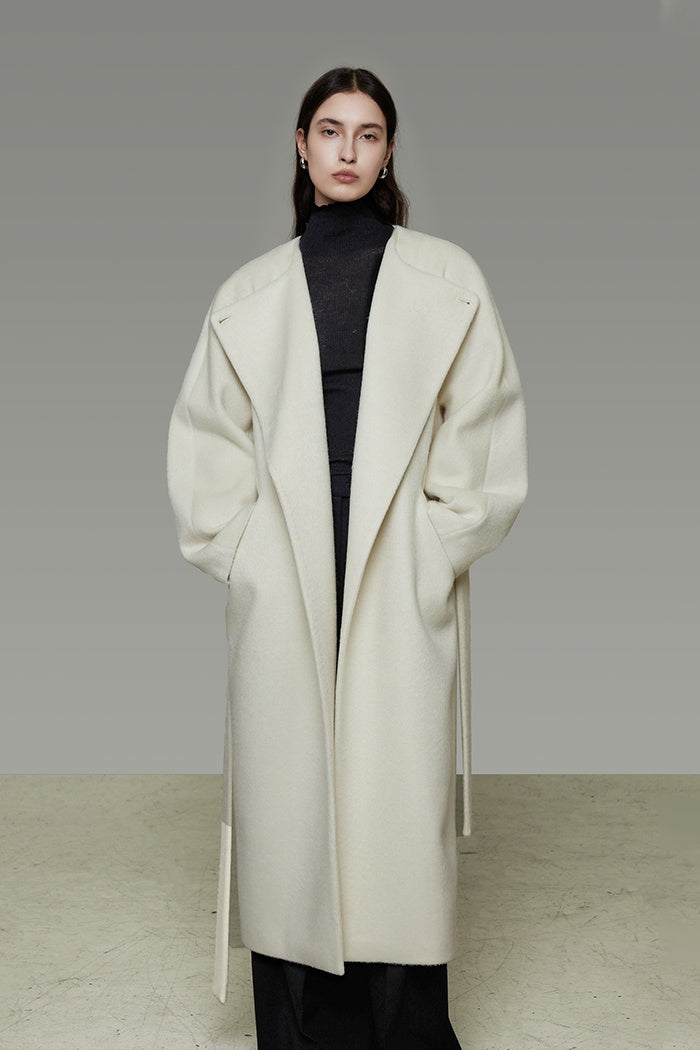 Quiet Luxury Wool Belted Coat