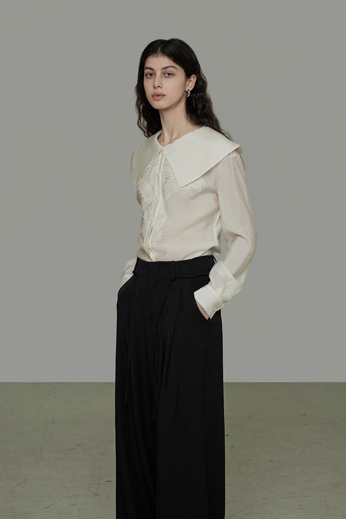 Sculpted Romance: Decon White Blouse