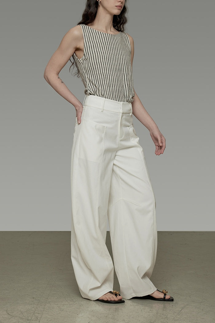 Sculpted Arc Wide-Leg Trousers