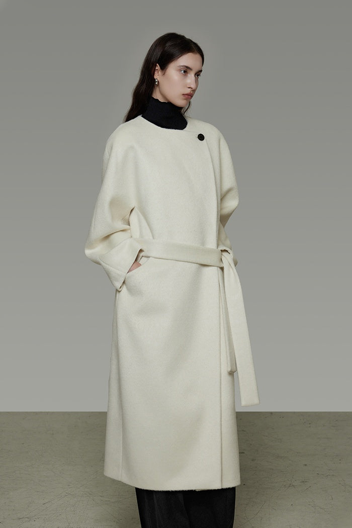 Quiet Luxury Wool Belted Coat