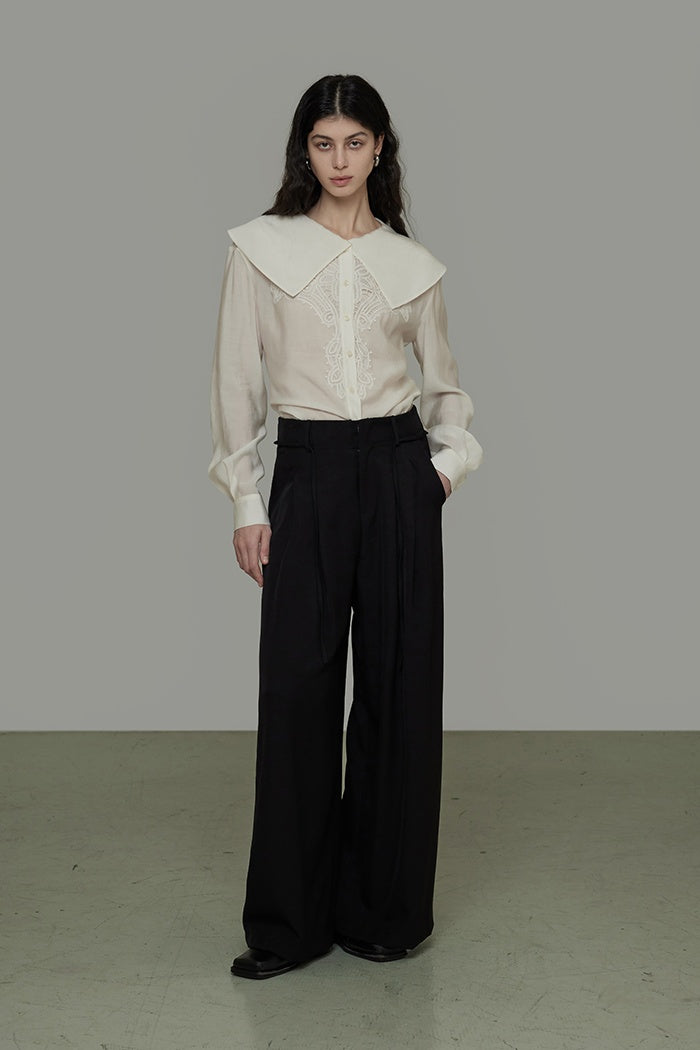 Sculpted Romance: Decon White Blouse