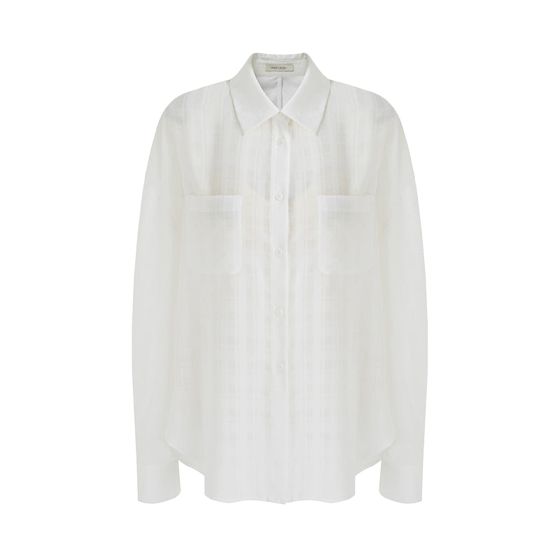 Structured Grid Relaxed Shirt