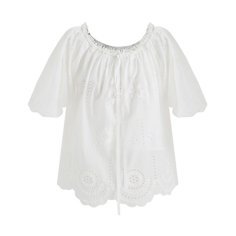 Whisper Lace Off-Shoulder Blouse