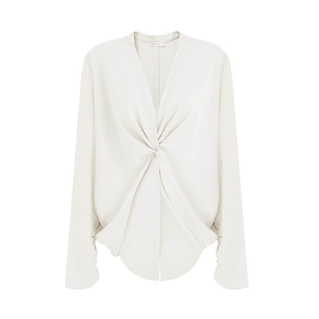 Sculpted Drape Minimalist Blouse