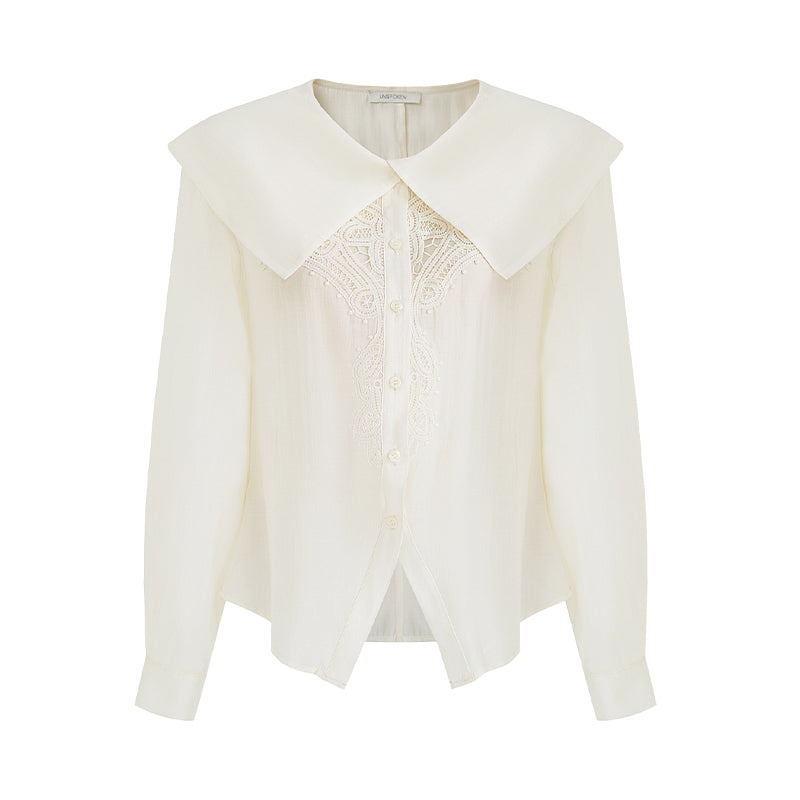 Sculpted Romance: Decon White Blouse