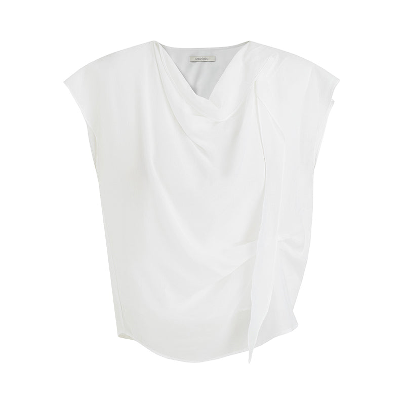 Subtle Elegance Asymmetric Collar Top