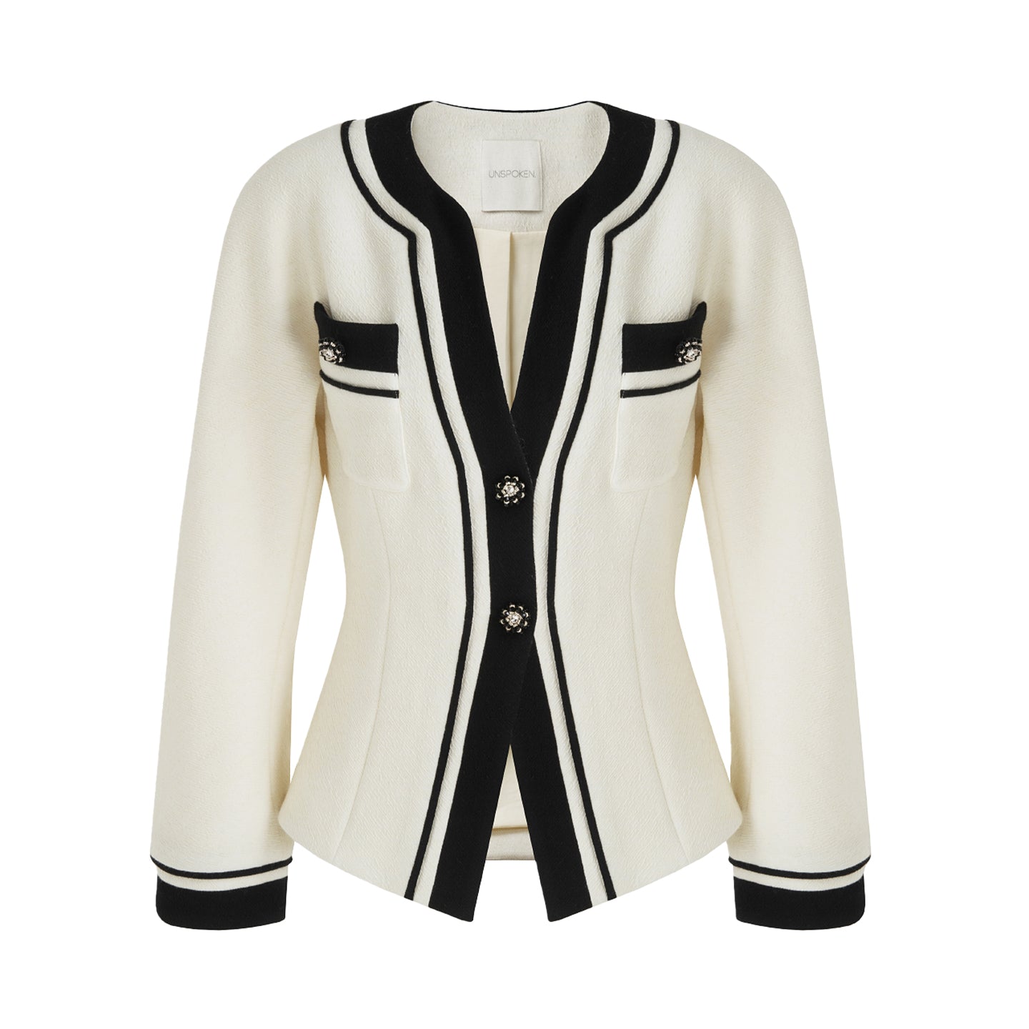 Chic Retro Contrast Knit Cardigan