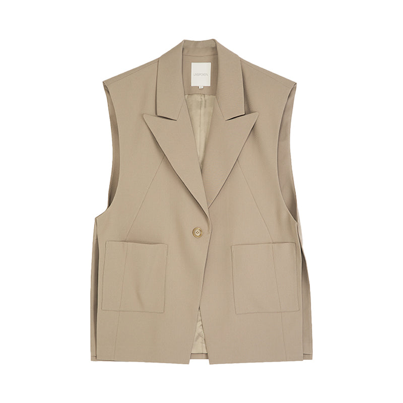 Minimalist Luxury Sculpted Vest Blazer