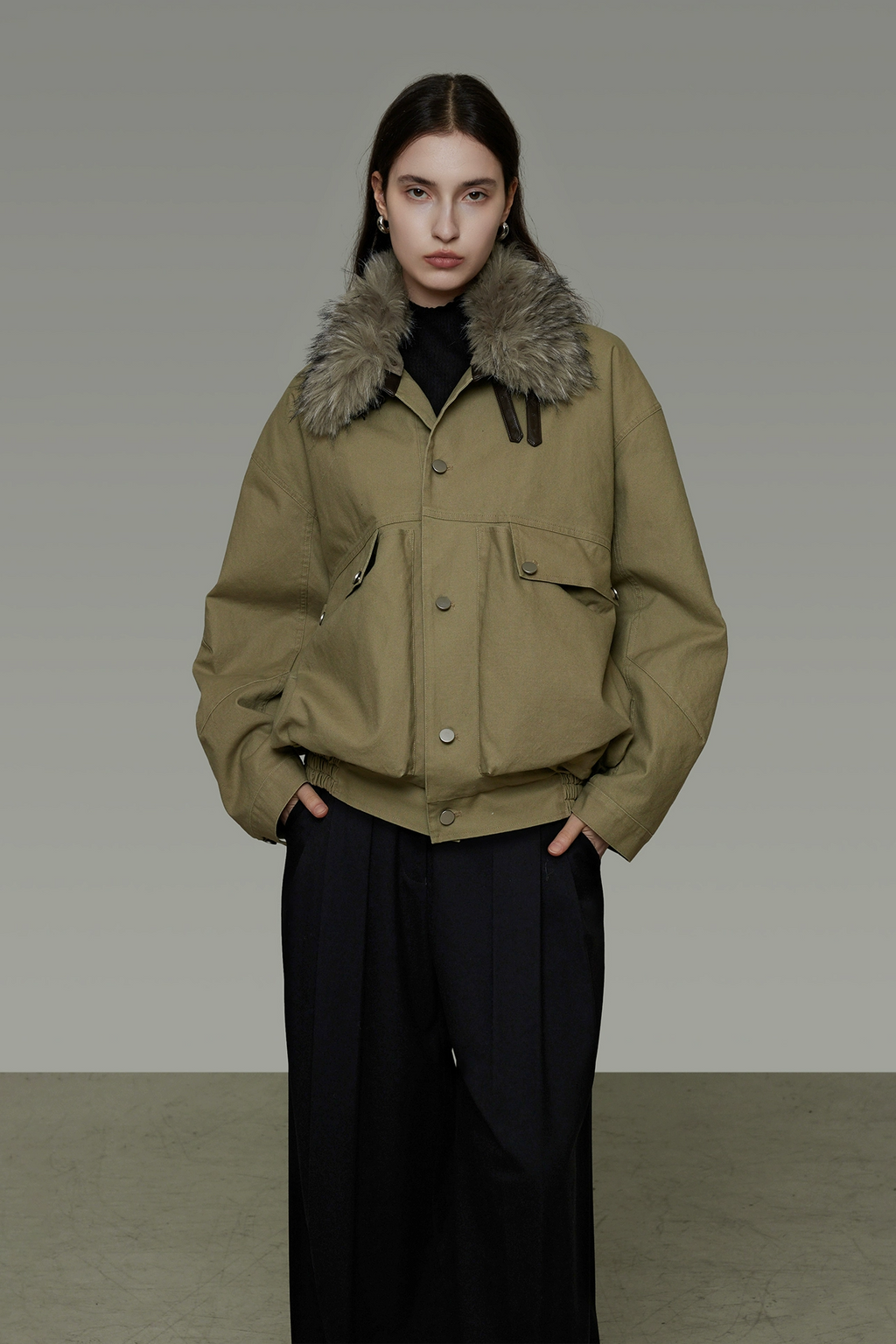 Effortless Chic Pocket Collar Puffer