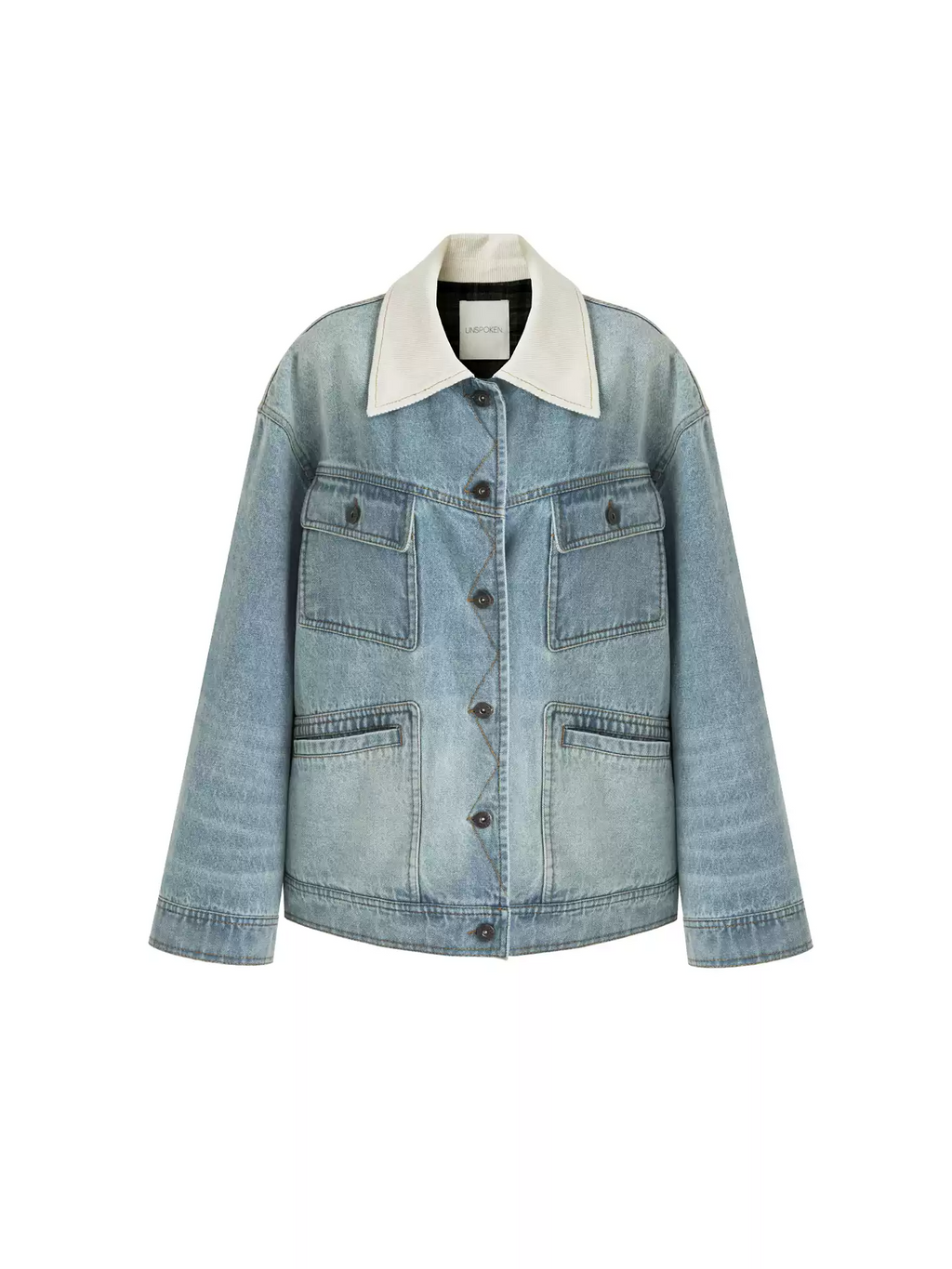 Effortless Retro Washed Denim Jacket