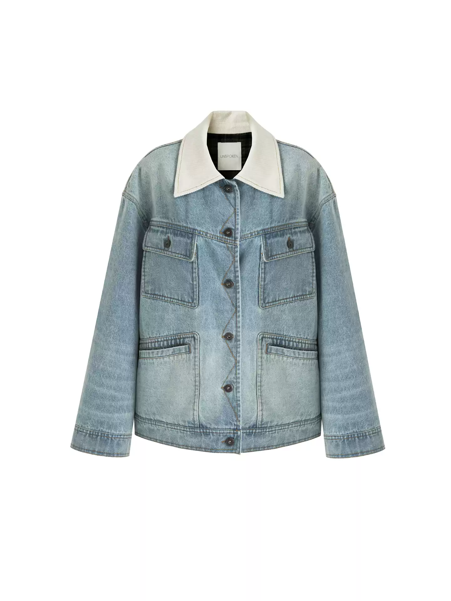 Effortless Retro Washed Denim Jacket