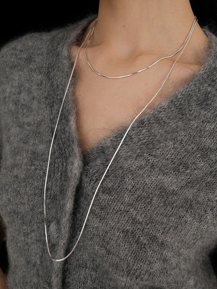 Silver Line Layered Necklace