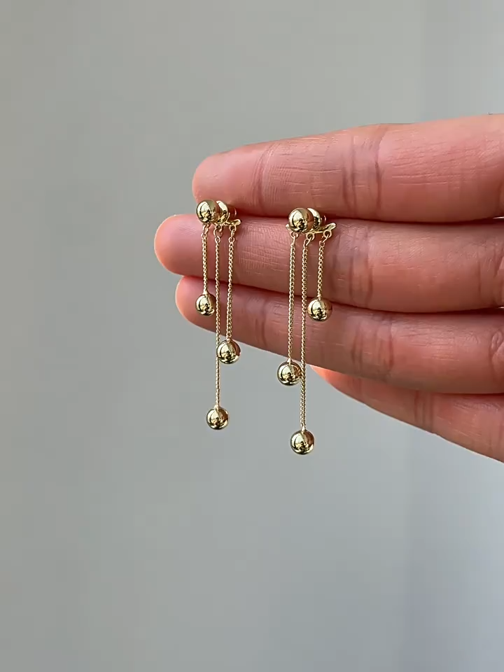 Cascade Sphere Drop Earrings
