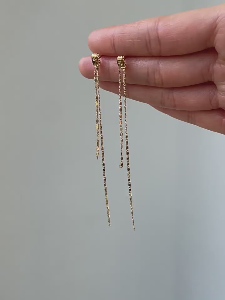 Gilded Line Drop Earrings