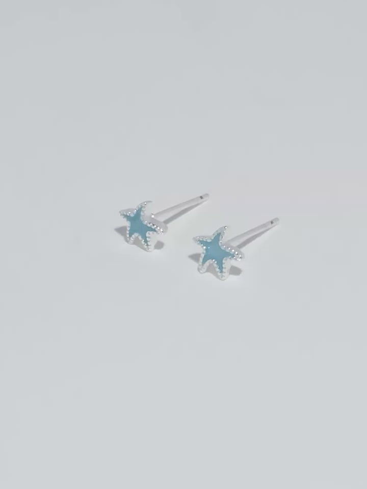 Blue Star Stud Earrings