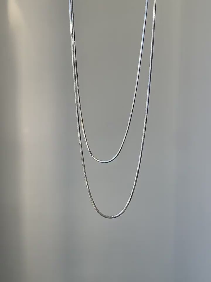 Silver Line Layered Necklace